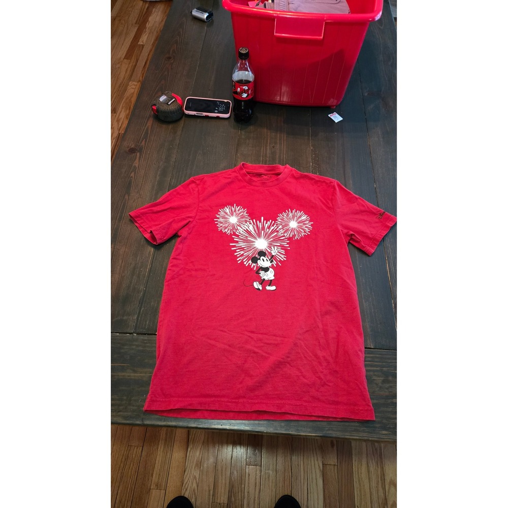 American‎ Eagle Disney Mickey Mouse Fireworks Red Graphic T-Shirt Womens XS